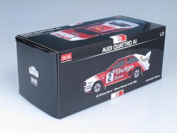 Audi Quattro A1 - #2 M.Duez/W.Lux (Sunstar) [1980г., Белый с красным, 1:18]
