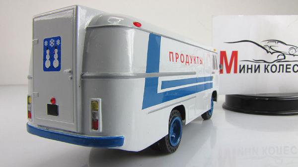 ПАЗ-3742 рефрижератор "Продукты" (Советский автобус) [1977г., Сине-Белый, 1:43]