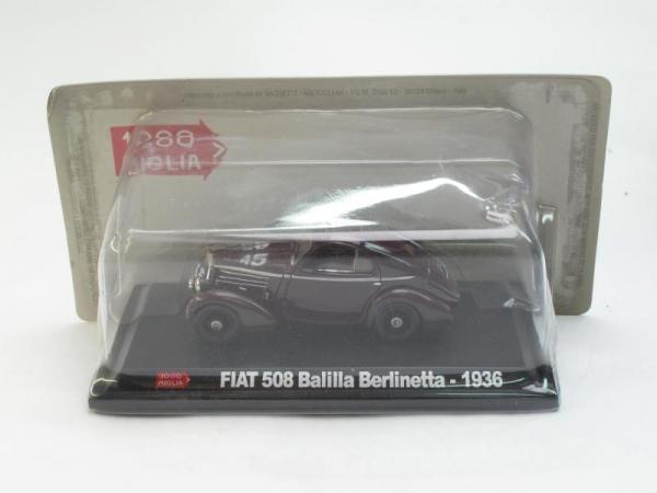 Fiat 508 BALILLA BERLINETTA №45 (Mille Miglia) [1936г., Темно-коричневый, 1:43]