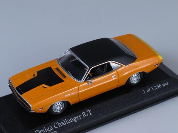 Dodge Challenger R/T (Minichamps) [1970г., Оранжевый с черным, 1:43]