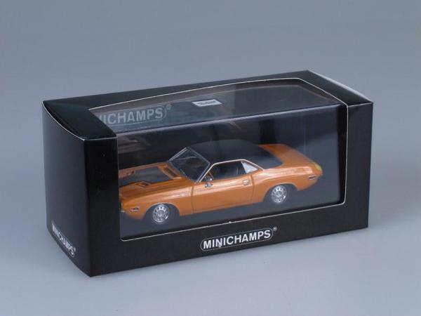 Dodge Challenger R/T (Minichamps) [1970г., Оранжевый с черным, 1:43]