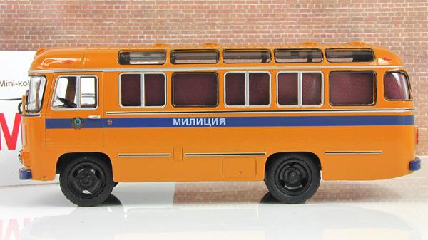 ПАЗ-672М Милиция (Советский автобус) [1982г., Светло-коричневый, 1:43]