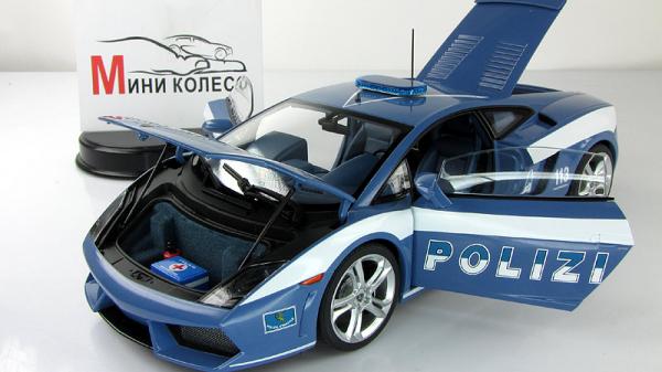 LAMBORGHINI GALLARDO LP560-4 POLICE CAR (Autoart) [2009г., Голубой/белый, 1:18]