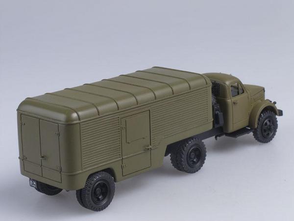 Седельный тягач ГАЗ-63П с полуприцепом ПАЗ-744 (СарЛаб) [1958г., Хаки, 1:43]