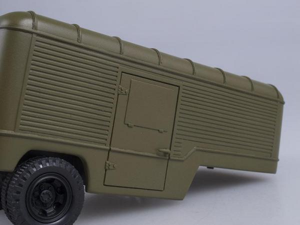 Седельный тягач ГАЗ-63П с полуприцепом ПАЗ-744 (СарЛаб) [1958г., Хаки, 1:43]