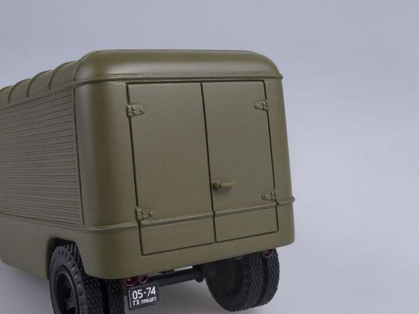 Седельный тягач ГАЗ-63П с полуприцепом ПАЗ-744 (СарЛаб) [1958г., Хаки, 1:43]