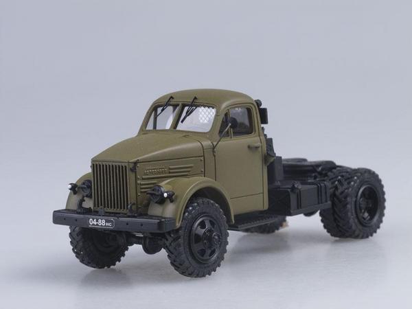 Седельный тягач ГАЗ-63П с полуприцепом ПАЗ-744 (СарЛаб) [1958г., Хаки, 1:43]