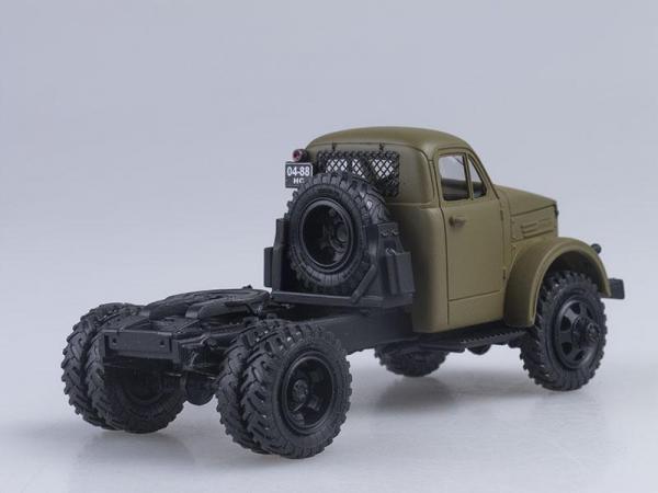 Седельный тягач ГАЗ-63П с полуприцепом ПАЗ-744 (СарЛаб) [1958г., Хаки, 1:43]