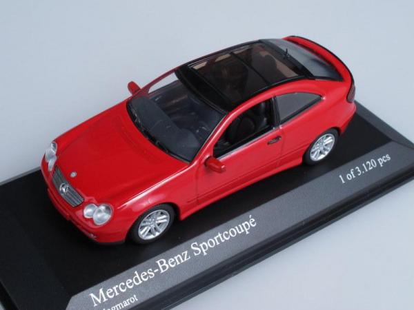 Mercades-Benz C-Class Sportcoupe (Minichamps) [2000г., Красный, 1:43]