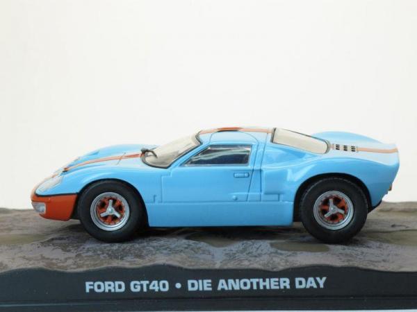 Ford GT40 (The James Bond Car Collection (Автомобили Джеймса Бонда)) [1965г., Голубой с оранжевой полосой, 1:43]