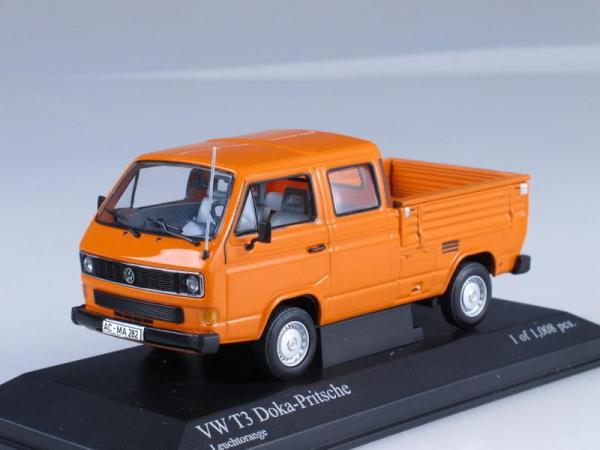 Volkswagen T3 DOKA-PRITSCHE (Minichamps) [1983г., Оранжевый, 1:43]