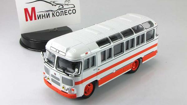 ПАЗ-672М (Советский автобус) [1982г., Бело-оранжевый, 1:43]