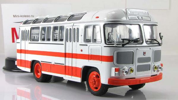 ПАЗ-672М (Советский автобус) [1982г., Бело-оранжевый, 1:43]