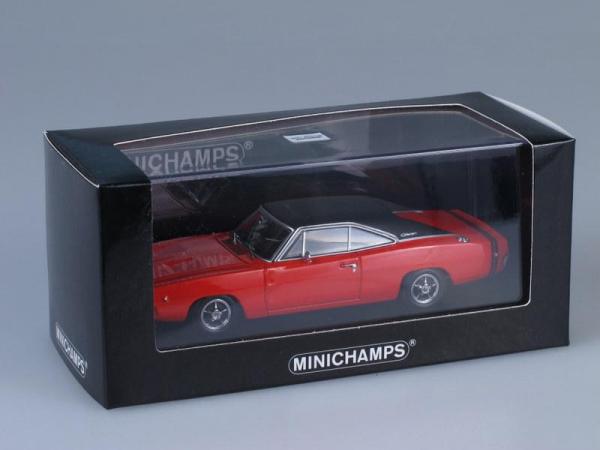 Dodge Charger Hard Top Coupe (Minichamps) [1968г., Красный, 1:43]