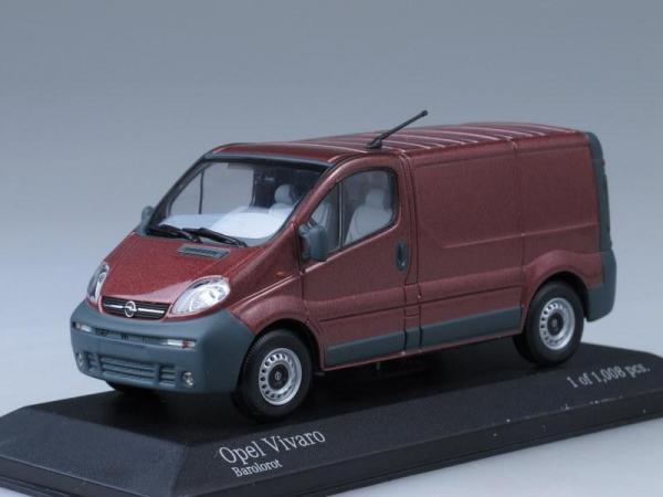 Opel Vivaro Delivery (Minichamps) [2001г., Вишневый, 1:43]