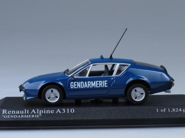Renault Alpine A310 "жандармерия" (Minichamps) [1976г., Синий, 1:43]