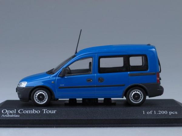 Opel Combo с окнами (Minichamps) [2002г., Голубой, 1:43]