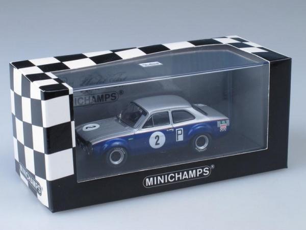 Ford Escort I TC Gerhard Mitter (Minichamps) [1968г., Серебристый и синий, 1:43]