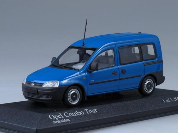 Opel Combo с окнами (Minichamps) [2002г., Голубой, 1:43]