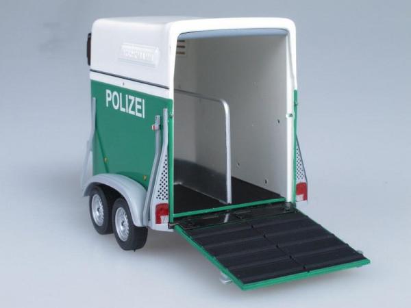 Volkswagen Touareg mit Pferdeanhanger "Polizei Dresden", Полиция Дрездена (Minichamps) [2002г., Серебристый металлик с зеленым, 1:43]