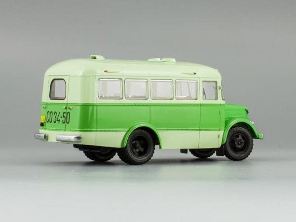 ПАЗ-651А "Вокзал - Старая Мацеста" 1956 г. (DiP Models) [1956г., Темно-зеленый и светло-зеленый, 1:43]