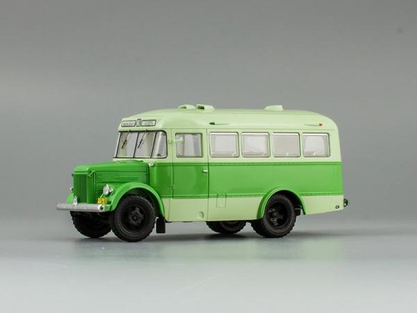 ПАЗ-651А "Вокзал - Старая Мацеста" 1956 г. (DiP Models) [1956г., Темно-зеленый и светло-зеленый, 1:43]