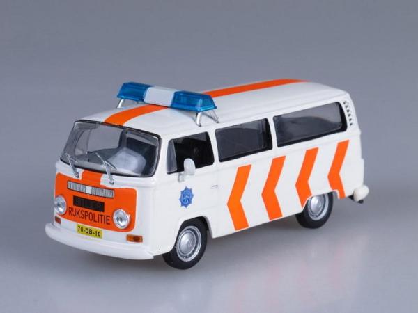 Volkswagen Transporter T2, Полиция Нидерландов (DeAgostini (Полицейские машины мира)) [1967г., Белый и оранжевый, 1:43]