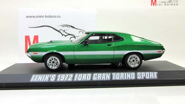 Ford Gran Torino из кинофильма "Форсаж 4" (Greenlight) [1972г., Зеленый металлик, 1:43]