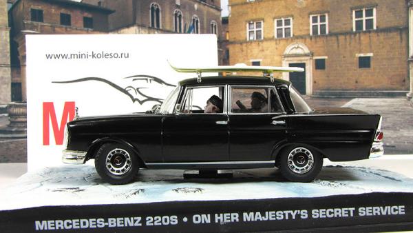 MERCEDES-BENZ 220 S W111 On her majestys secret service 1960 Black (Atlas/IXO) [1969г., Черный, 1:43]
