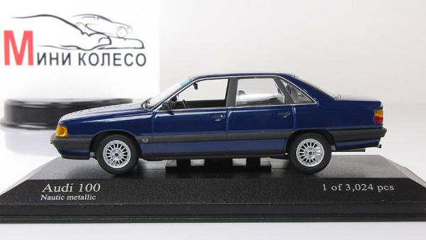 Audi 100 (Minichamps) [1982г., Темно-синий металлик, 1:43]