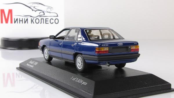 Audi 100 (Minichamps) [1982г., Темно-синий металлик, 1:43]