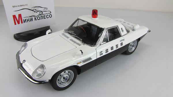 MAZDA COSMO SPORT JAPANESE POLICE CAR (LIMITED EDITION OF 6,000 PCS WORLDWIDE) (Autoart) [1967г., белый/черный, 1:18]