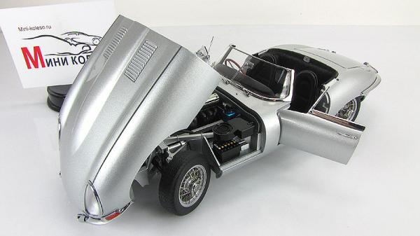 JAGUAR E-TYPE ROADSTER SERIES I 3.8 (Autoart) [1961г., Серебристый, 1:18]