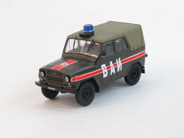 УАЗ-469 ВАИ (DeAgostini (Автомобиль на службе)) [1972г., Хаки с красной полосой, 1:43]