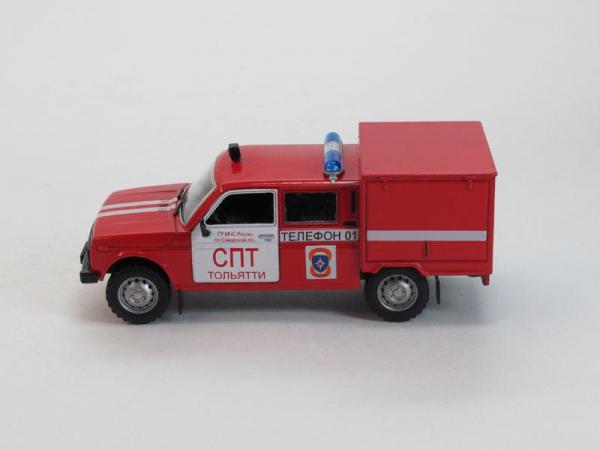 ВИС-294611 пожарный (DeAgostini (Автомобиль на службе)) [1990г., Красный с белыми полосами, 1:43]