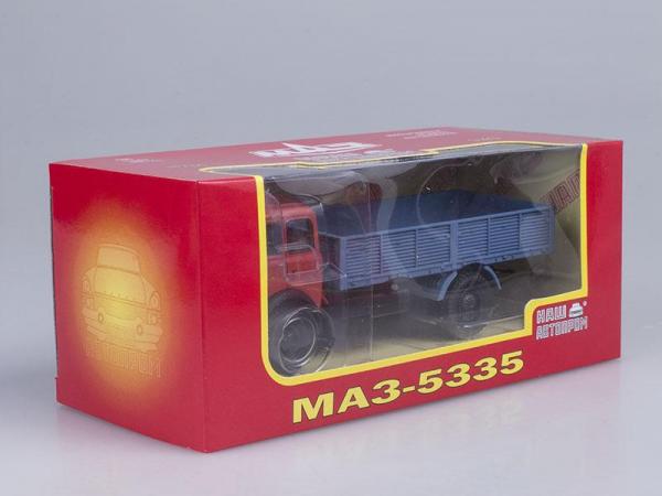 МАЗ-5335 бортовой (Наш Автопром) [1977г., Красный и голубой, 1:43]