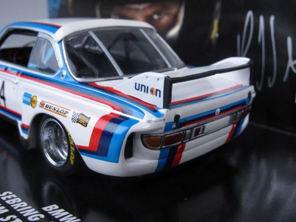 BMW 3,5 CSL IMSA No.24, Sebring Stuck/Posey 1975 (Minichamps) [1975г., Белый с полосами, 1:43]