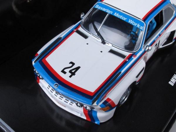 BMW 3,5 CSL IMSA No.24, Sebring Stuck/Posey 1975 (Minichamps) [1975г., Белый с полосами, 1:43]