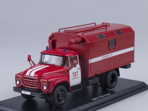 ЗИЛ-130 кунг пожарная служба, поздняя облицовка радиатора (Start Scale Models (SSM)) [1974г., Красный с белым, 1:43]