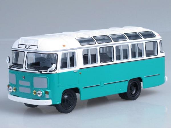 ПАЗ-672М (Советский автобус) [1982г., Белый и берюзовый, 1:43]