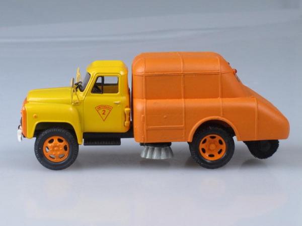 ПУ-20 (ГАЗ-52-04) подметально-уборочная машина (Vector-Models) [1960г., Оранжевый с желтой кабиной, 1:43]