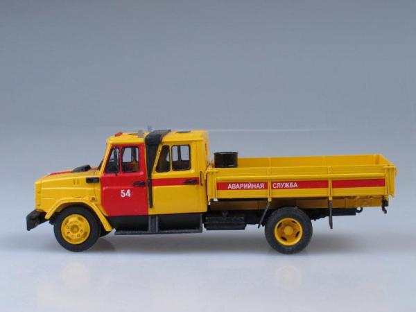 ЗИЛ-4331 сдвоенная кабина "Аварийная служба" (D.N.K.) [1986г., Лимонный с красным, 1:43]