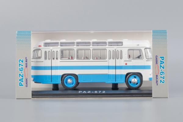 ПАЗ - 672 (Classicbus) [1968г., белый, голубые полосы, 1:43]