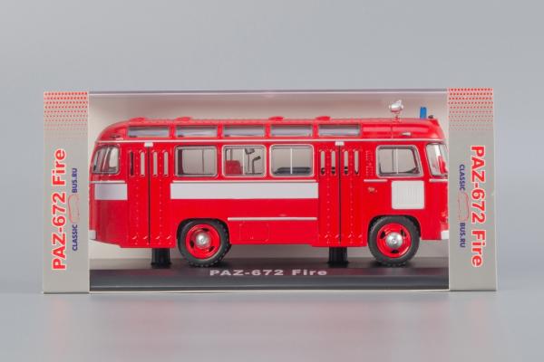 ПАЗ - 672 Fire (Classicbus) [1980г., Красный, белые полосы, 1:43]