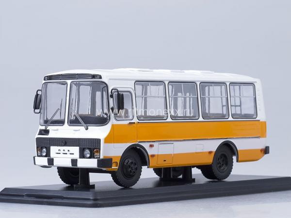 ПАЗ-32051 городской (Start Scale Models (SSM)) [1989г., белый/оранжевый, 1:43]