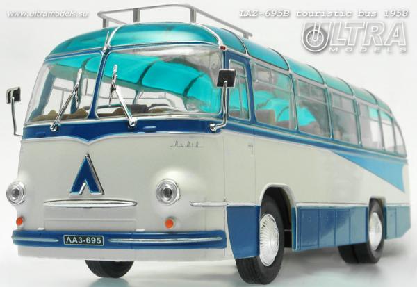 ЛАЗ-695Б "Львiв"туристический "Стрела" (ULTRA Models) [1958г., белый/синий, 1:43]