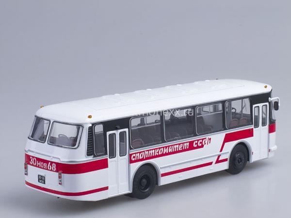 ЛАЗ-695Р (Советский автобус) [1979г., белый/красный, 1:43]