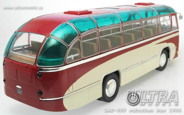 ЛАЗ-695 "Львiв" пригородный (опытный) (ULTRA Models) [1956г., бордовый/кремовый, 1:43]