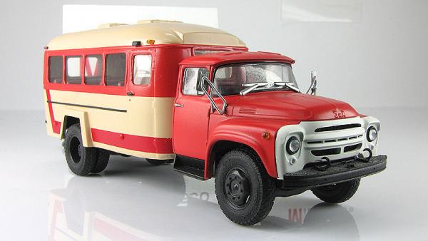 Кавз-4959 (шасси ЗИЛ-130Г-80) (Nik models) [1980г., красный/бежевый, 1:43]