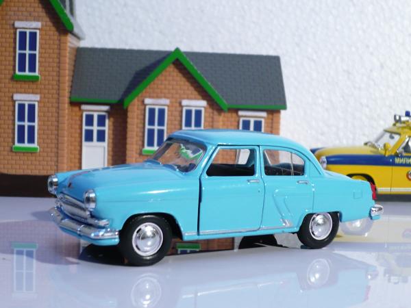ГАЗ-21 (Autotime) [1957г., голубой, 1:43]